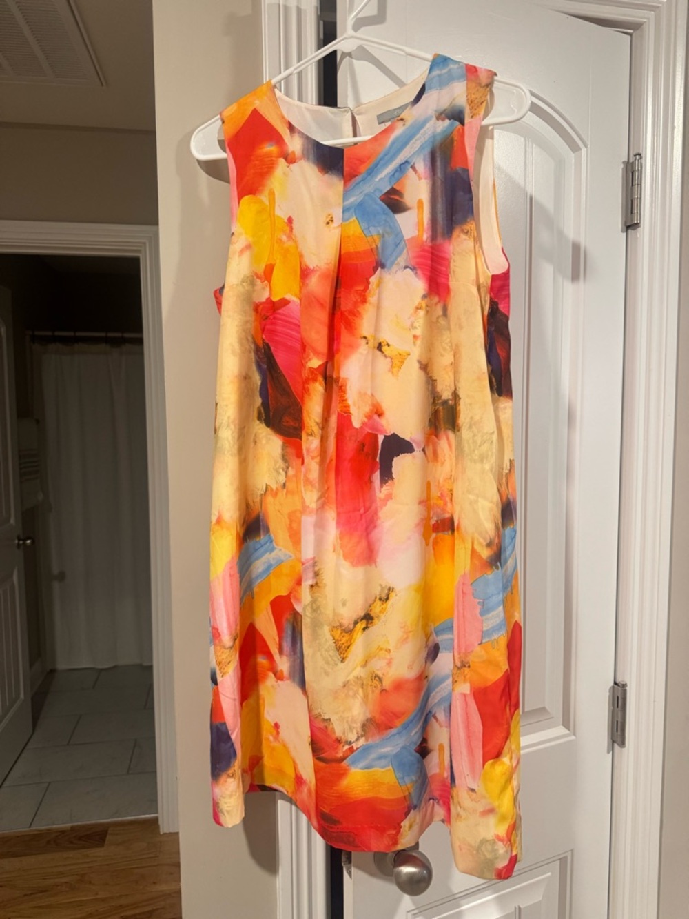 H&M Multicolor Abstract Print Sleeveless Shift Dress